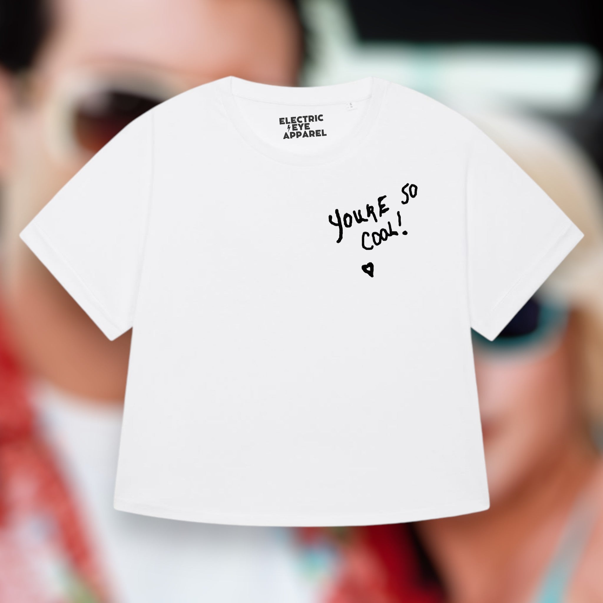 'YOU'RE SO COOL' embroidered premium organic women's 90s 'collider' t-shirt - inspired by True Romance