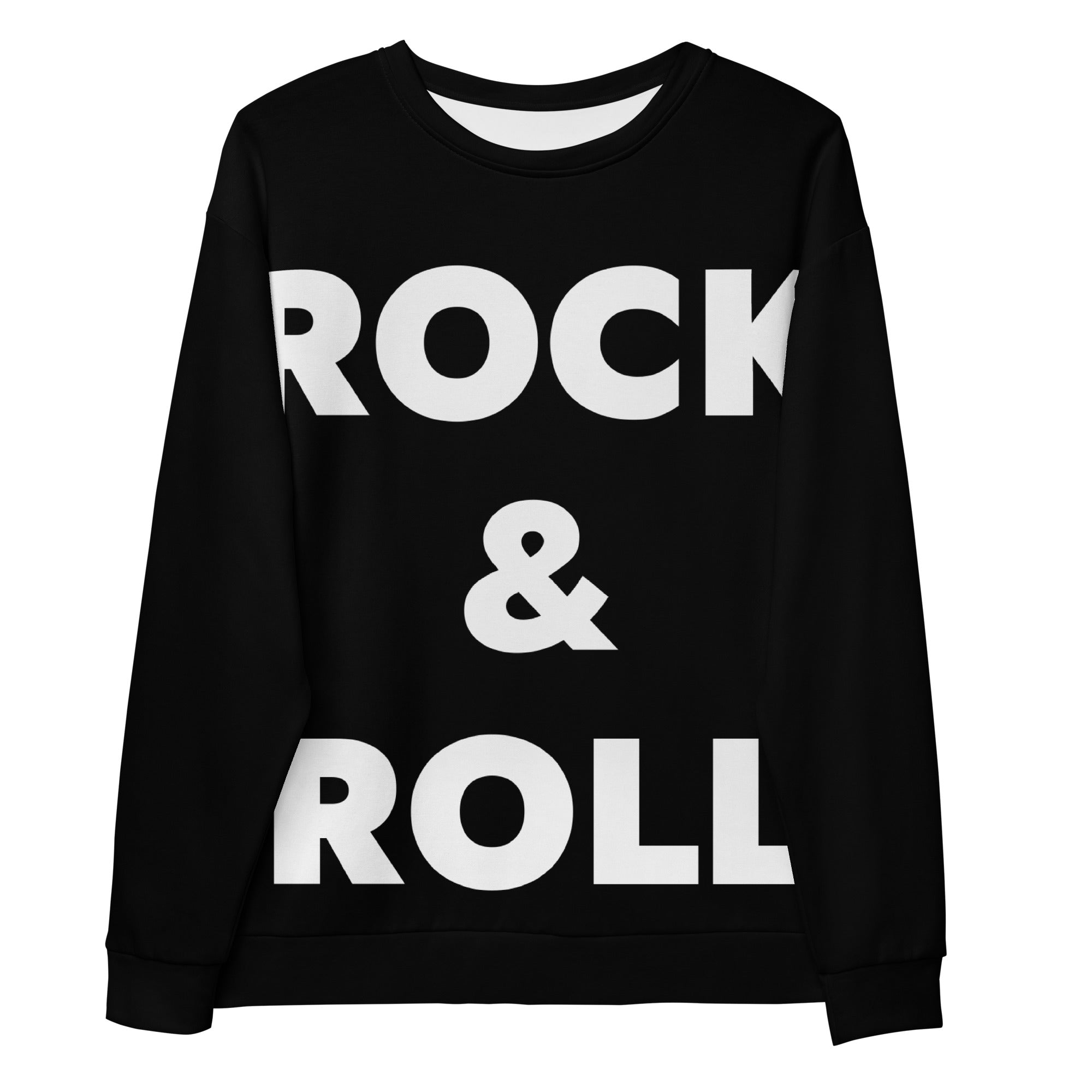 Rock & Roll Maxi Typography Printed Unisex Sweatshirt