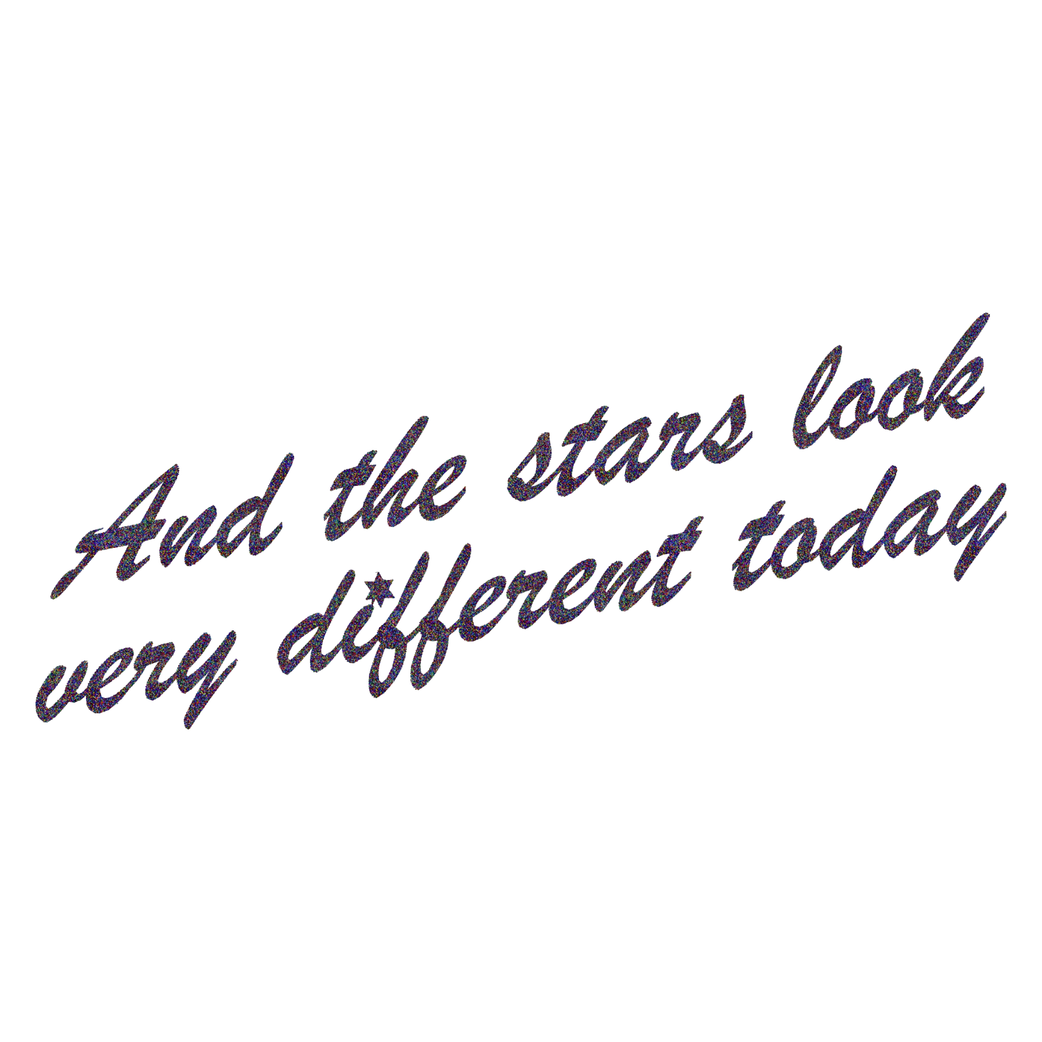 'AND THE STARS LOOK VERY DIFFERENT TODAY' glitter embroidered premium organic unisex vintage aged t-shirt - inspired by David Bowie