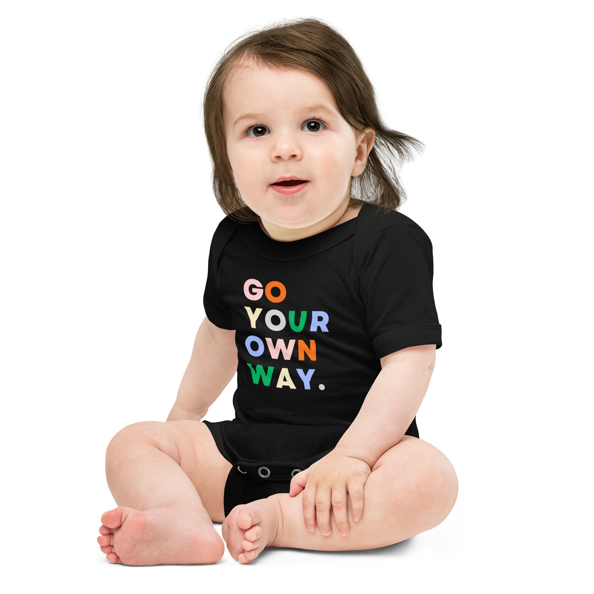 GO YOUR OWN WAY Multicoloured Printed Baby Short Sleeve One Piece Baby-Grow