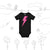Premium Printed Bold Bowie Bolt - Baby short sleeve one piece soft organic cotton babygrow - Pink Bolt