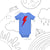 Premium Printed Bold Bowie Bolt - Baby short sleeve one piece soft organic cotton babygrow - Red Bolt