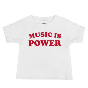 MUSIC IS POWER Printed Baby Jersey Short Sleeve Tee