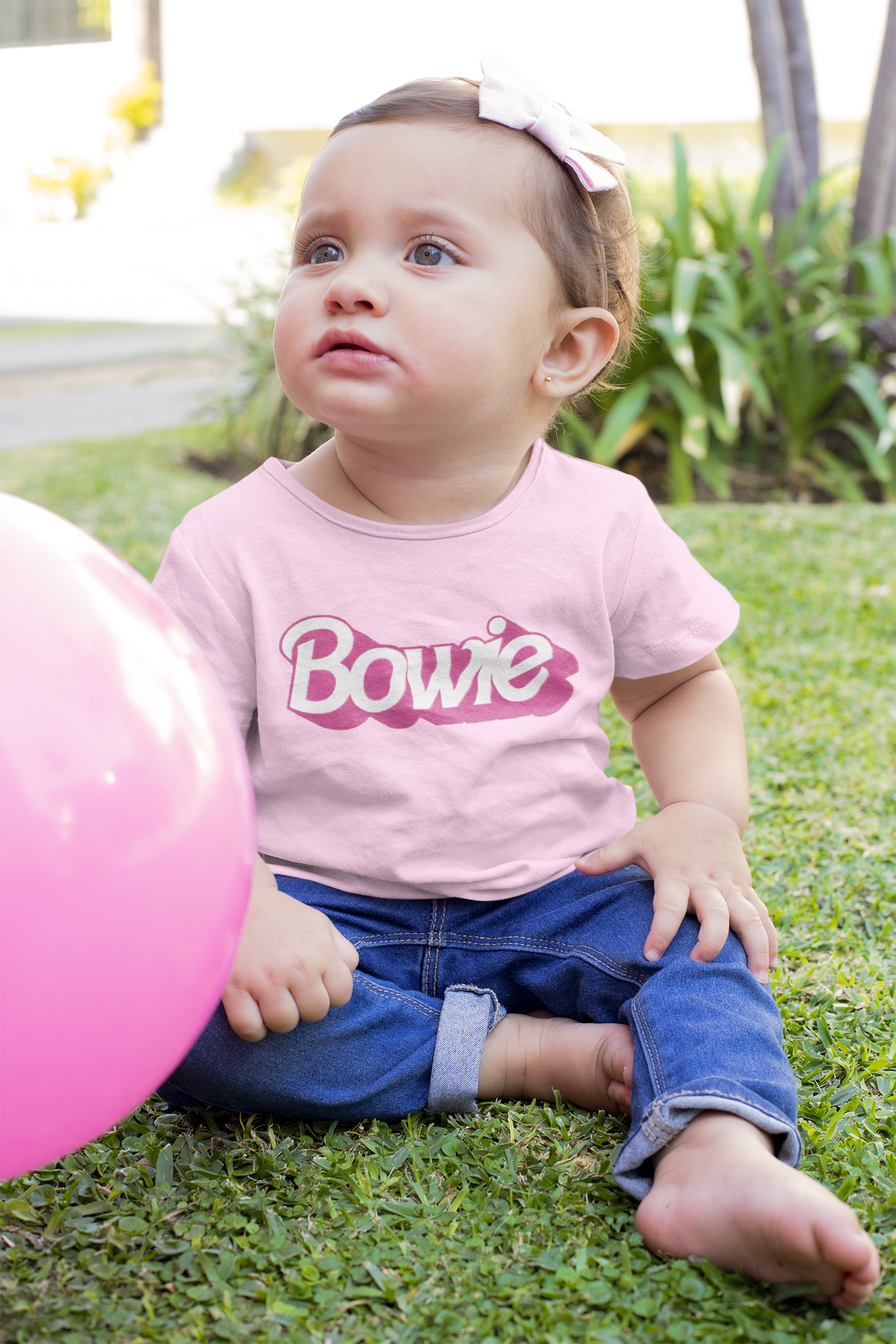 Bowie (famous doll font) Printed Baby Jersey Short Sleeve Tee