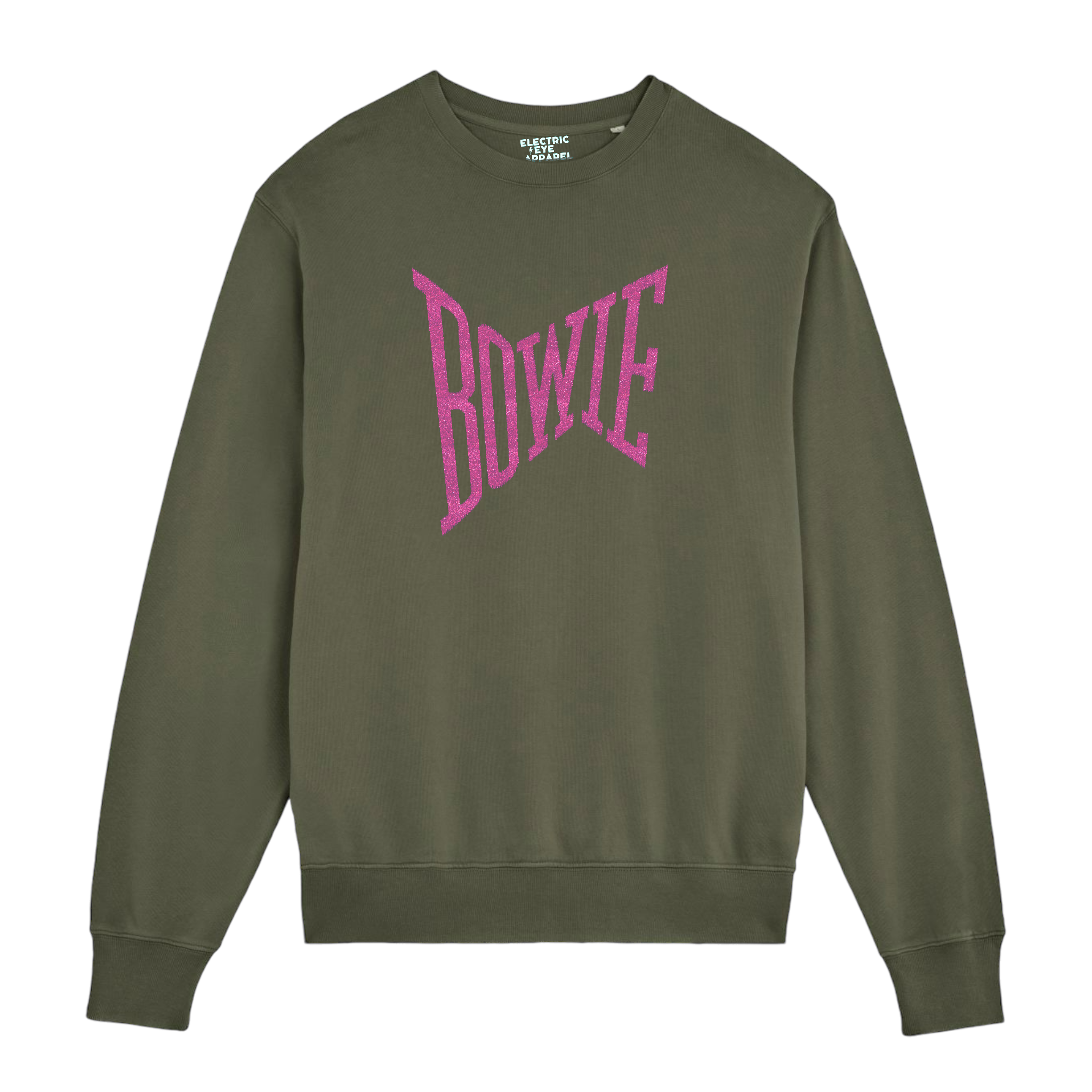 Limited Edition 'BOWIE' glitter embroidered organic unisex vintage style 'matcher' sweatshirt