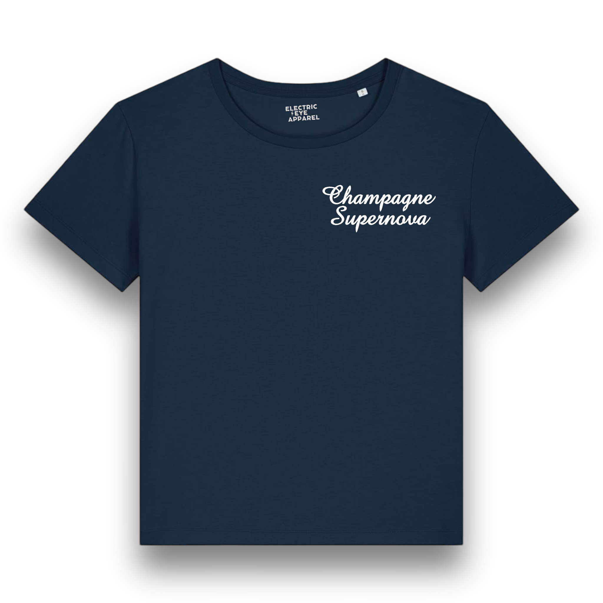 CHAMPAGNE SUPERNOVA' left chest embroidered premium organic iconic mid-light women's 'serena' t-shirt - inspired by Oasis