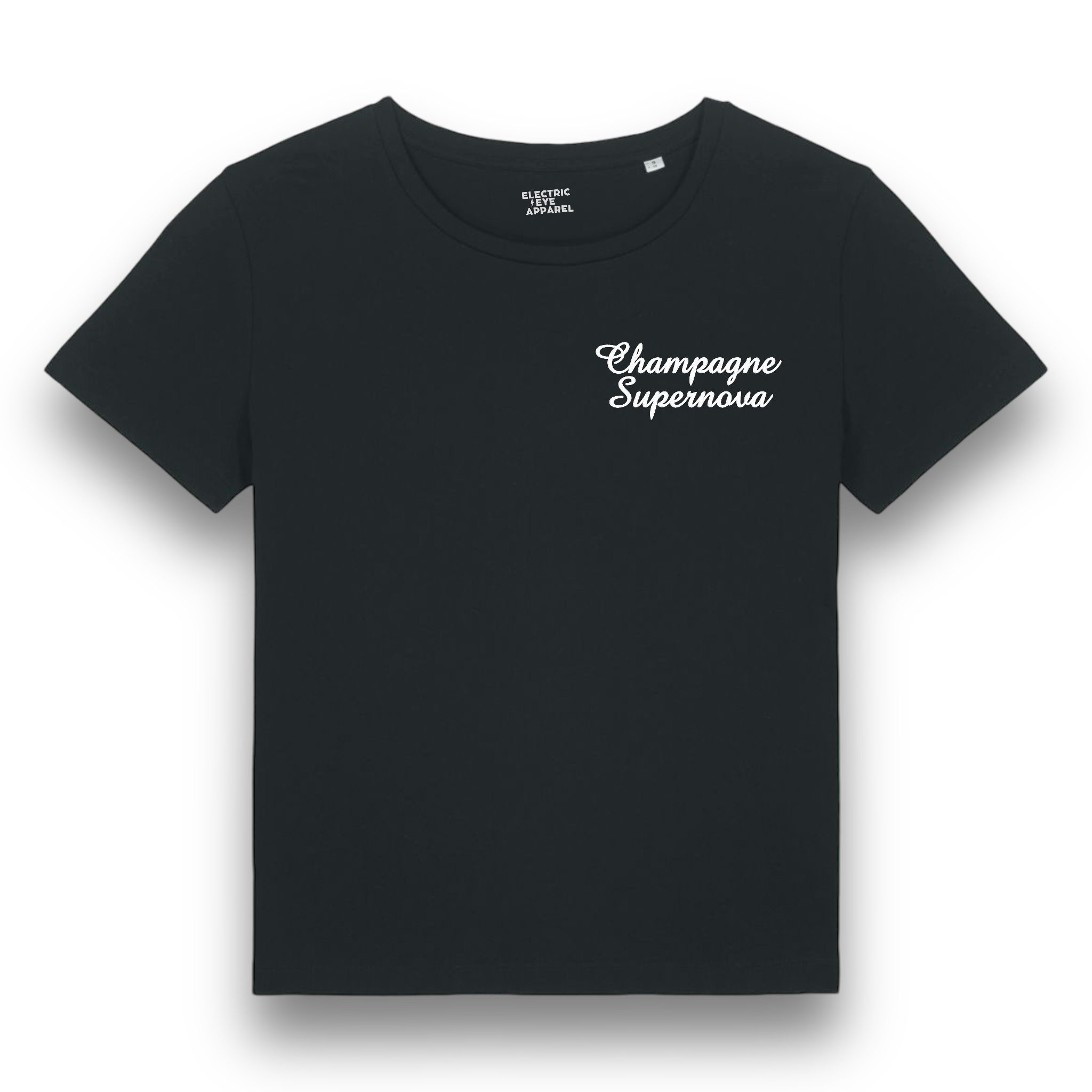 CHAMPAGNE SUPERNOVA' left chest embroidered premium organic iconic mid-light women's 'serena' t-shirt - inspired by Oasis