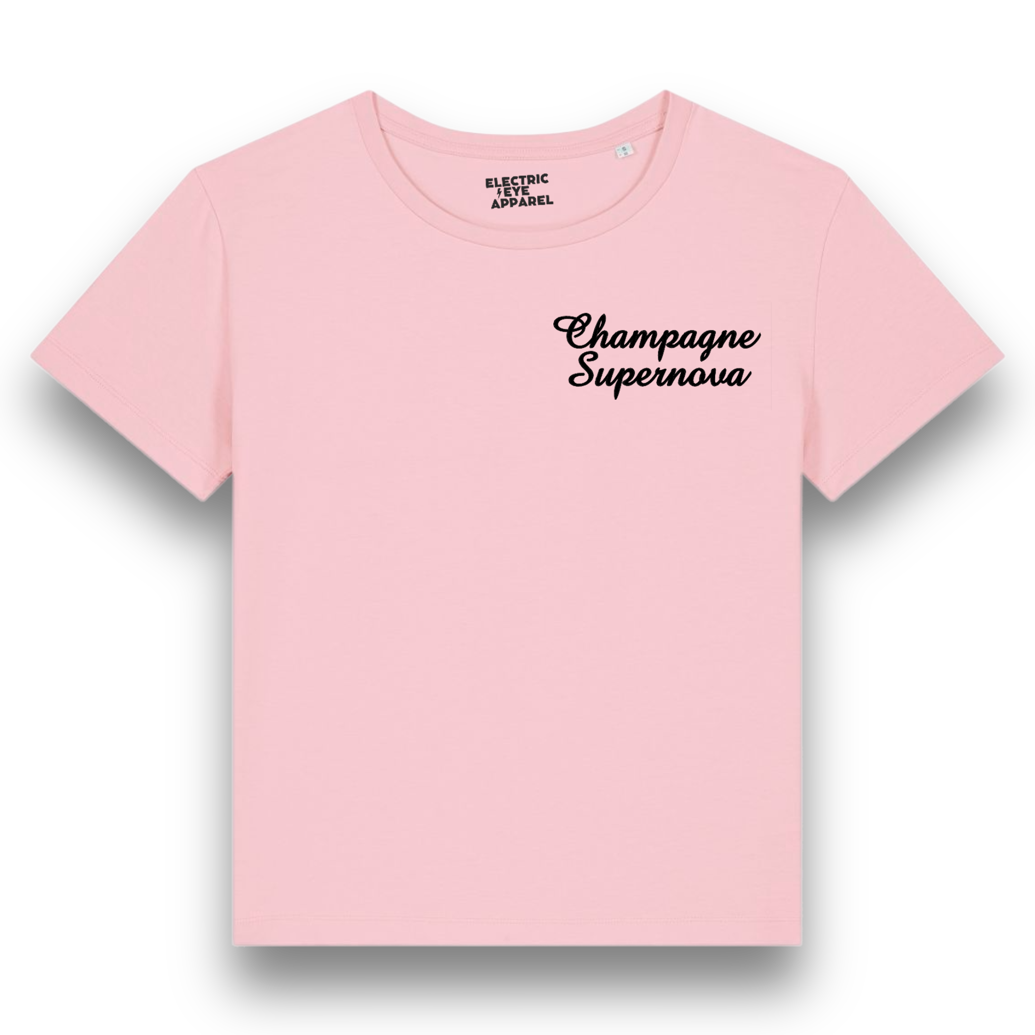 CHAMPAGNE SUPERNOVA' left chest embroidered premium organic iconic mid-light women's 'serena' t-shirt - inspired by Oasis