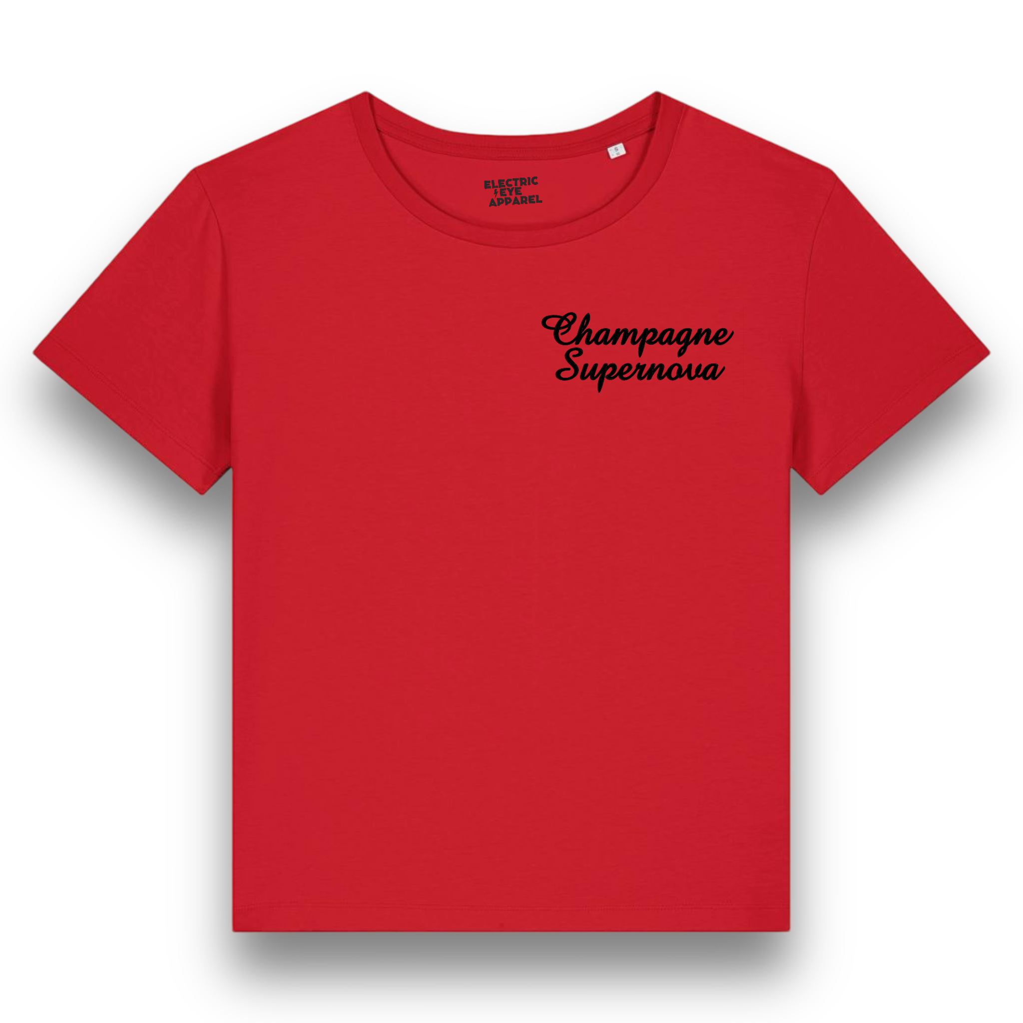 CHAMPAGNE SUPERNOVA' left chest embroidered premium organic iconic mid-light women's 'serena' t-shirt - inspired by Oasis