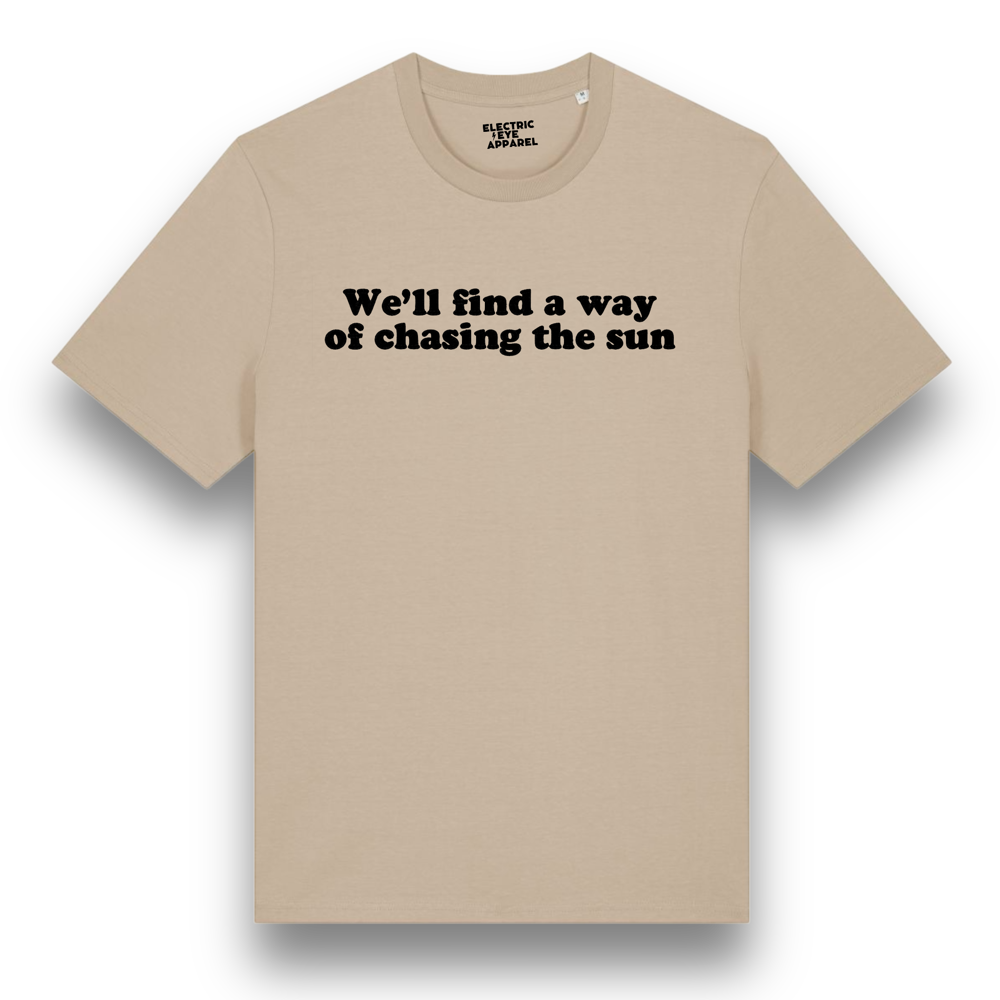 'WE'LL FIND A WAY OF CHASING THE SUN' embroidered premium organic iconic men's 'Creator 2.0' t-shirt - inspired by Oasis