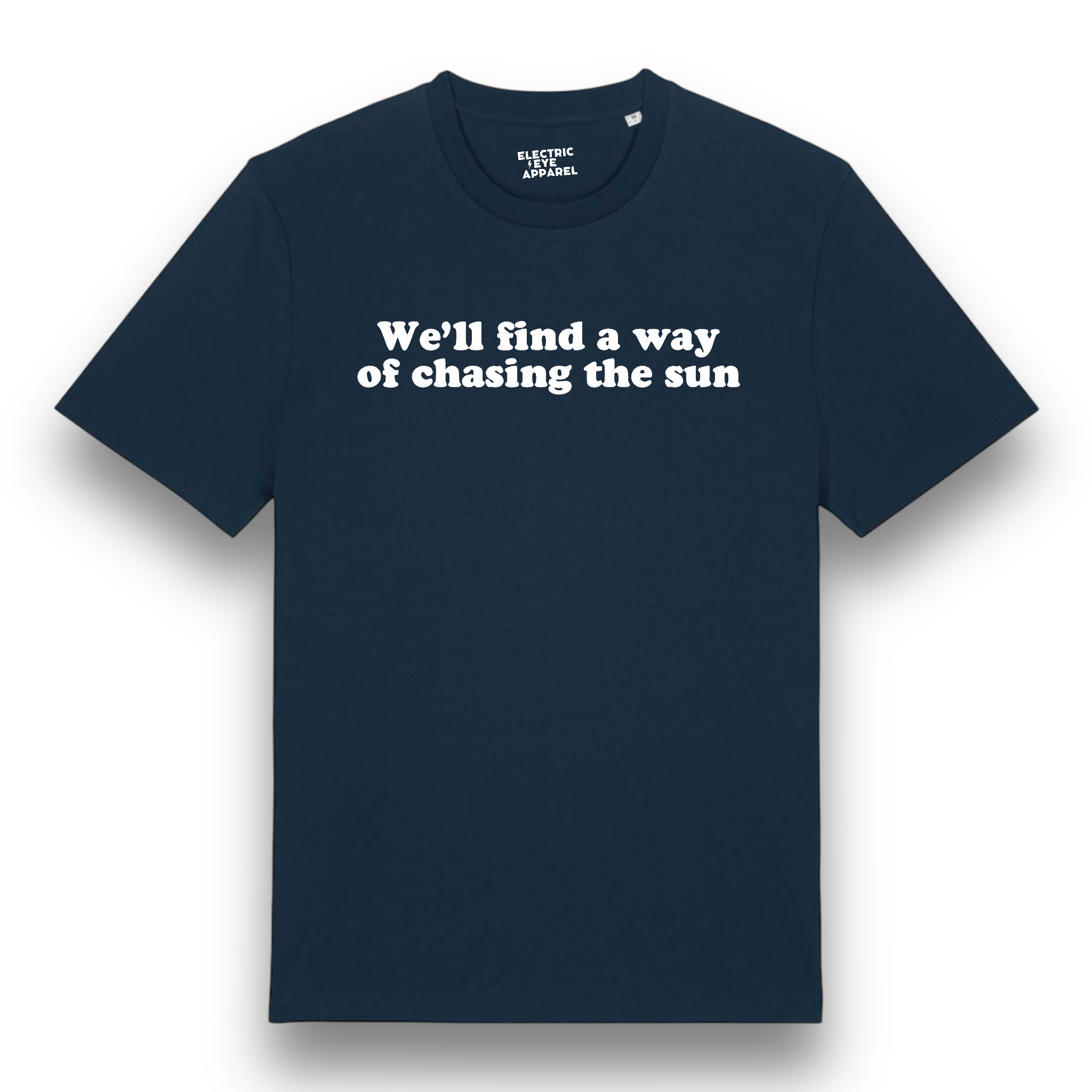 'WE'LL FIND A WAY OF CHASING THE SUN' embroidered premium organic iconic men's 'Creator 2.0' t-shirt - inspired by Oasis