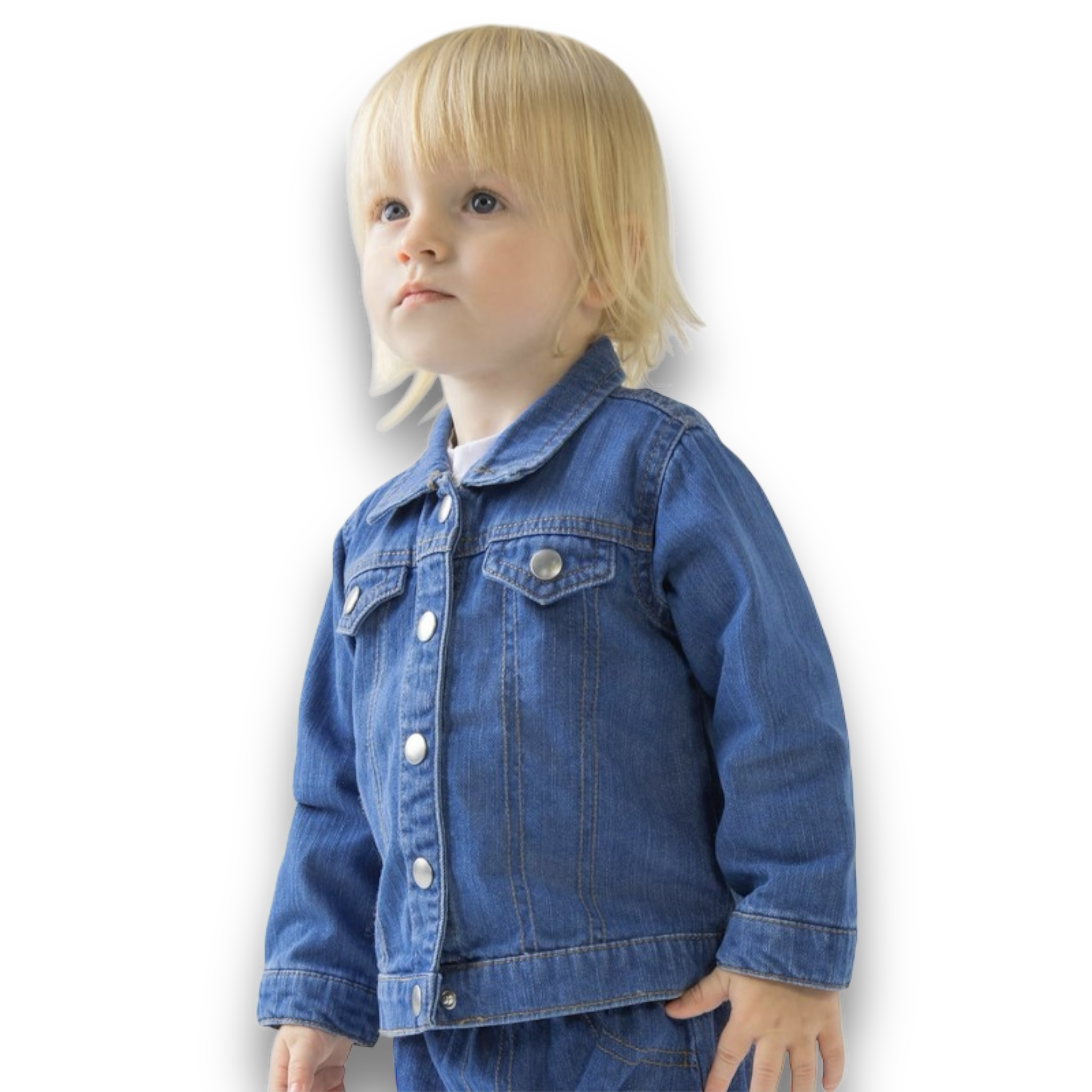 Personalised Lyric Embroidered Kids 100% organic cotton 'Baby Rocks' denim jacket - choose your own lyrics, font and thread colour