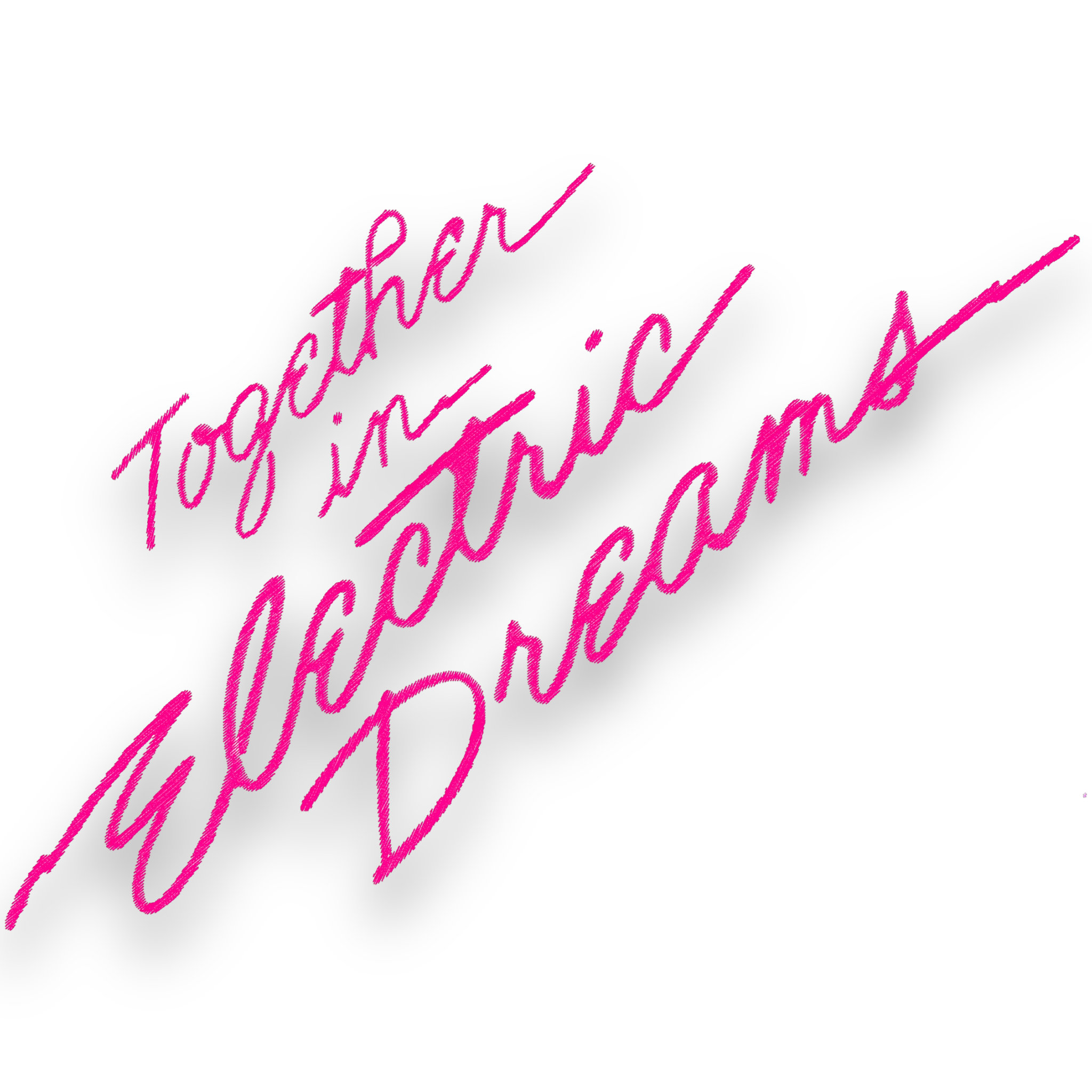 'TOGETHER IN ELECTRIC DREAMS' 1980s style embroidered organic unisex 'matcher' sweatshirt - inspired by Giorgio Moroder & Phil Oakey