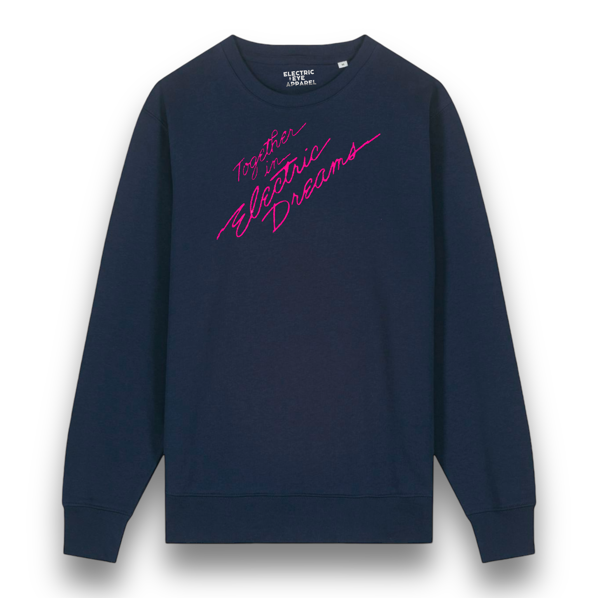 'TOGETHER IN ELECTRIC DREAMS' 1980s style embroidered organic unisex 'matcher' sweatshirt - inspired by Giorgio Moroder & Phil Oakey