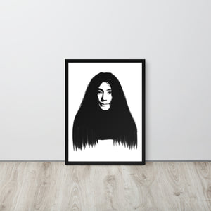 Impresión de póster Giclée premium de Yoko Ono Mono Line Art enmarcado de la década de 1970