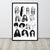 Framed 1960/70s 'Women in Music' Mono Line Art Premium Giclée Poster Print.