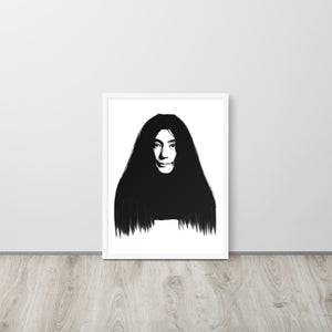 Impresión de póster Giclée premium de Yoko Ono Mono Line Art enmarcado de la década de 1970