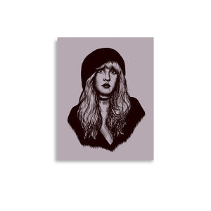 Stevie Nicks Pop Art Sketch Drawing - Premium Giclée Poster Print - Lilac / Deep Purple