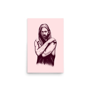 Taylor Hawkins Pop Art Sketch Drawing - Premium Giclée Poster Print - Light Pink / Deep Pink (more sizes)