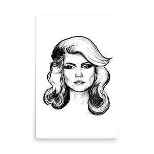 1970s Debbie Harry / Blondie Mono Line Art Premium Giclée Poster Print