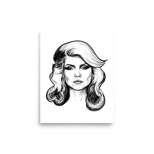 1970s Debbie Harry / Blondie Mono Line Art Premium Giclée Poster Print