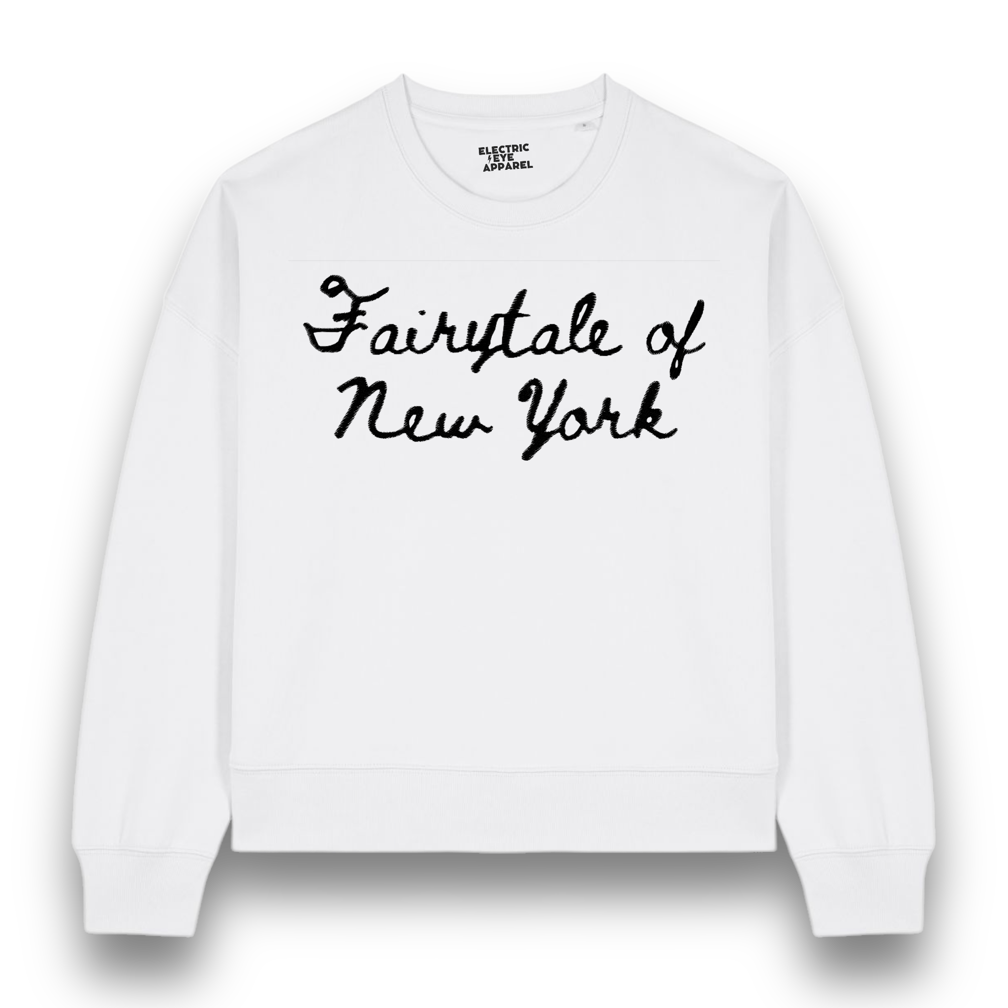 'FAIRYTALE OF NEW YORK' embroidered organic women's dropped shoulder 'alma' sweatshirt