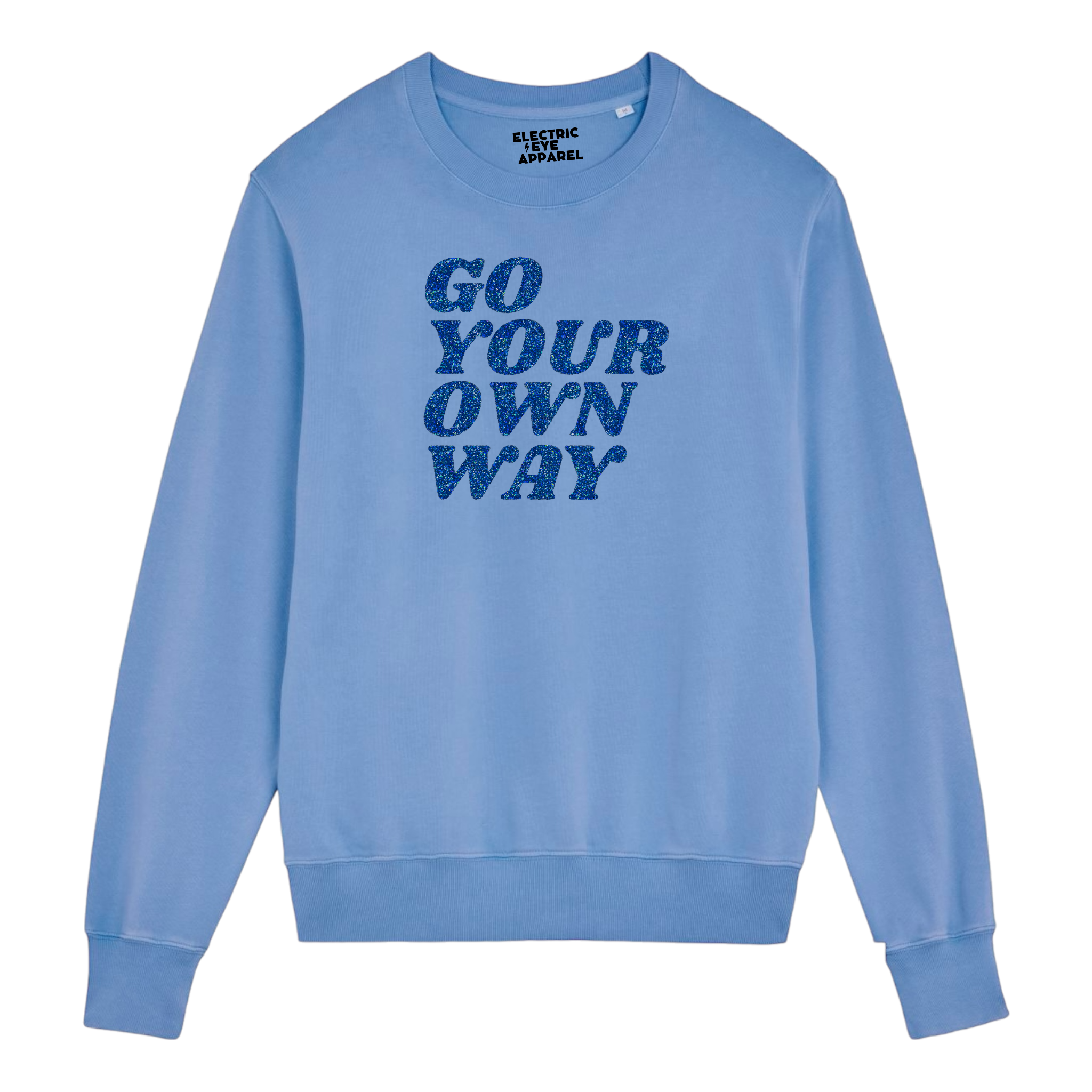 Limited Edition 'GO YOUR OWN WAY' glitter embroidered organic unisex vintage style 'matcher' sweatshirt - inspired by Fleetwood Mac / Stevie Nicks