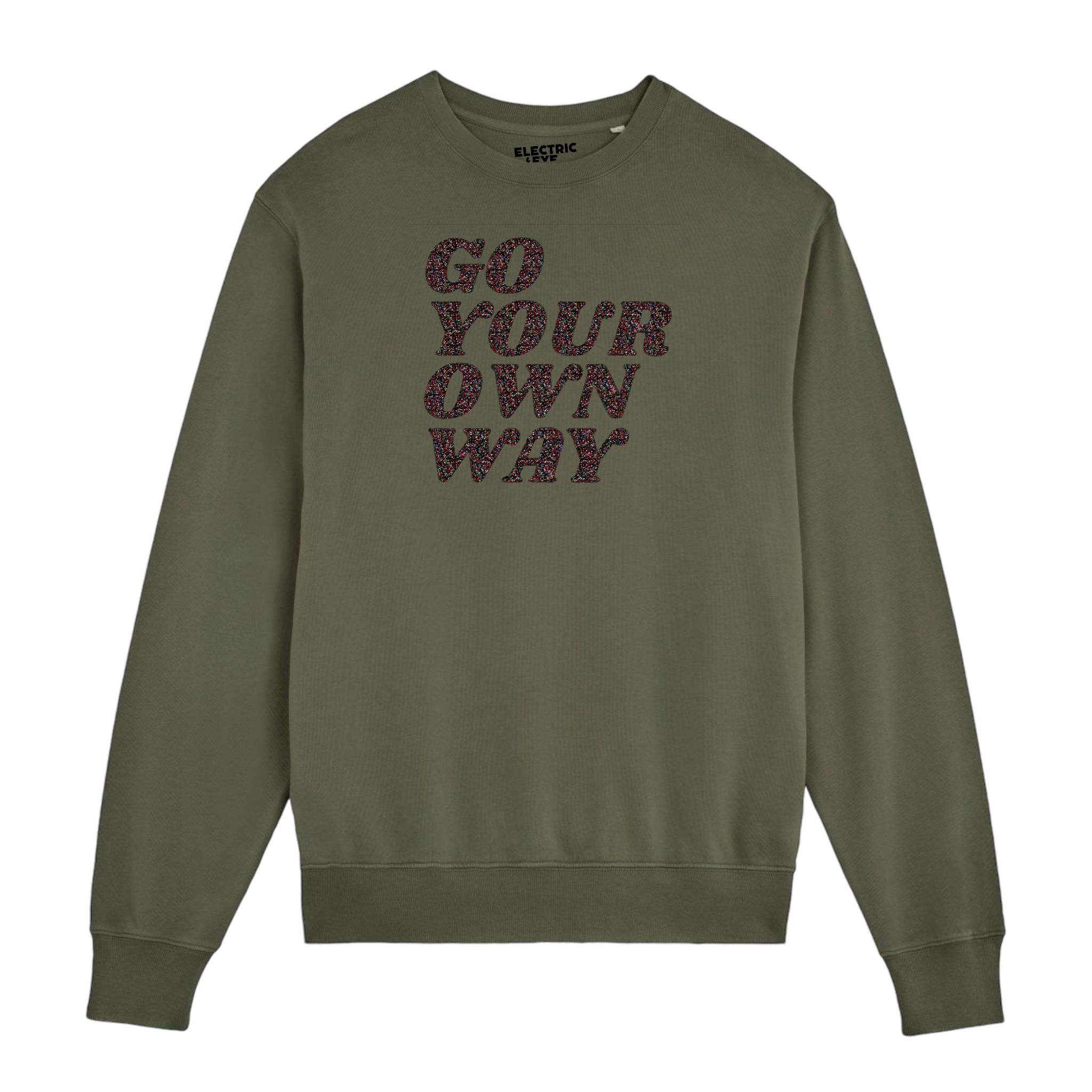 Limited Edition 'GO YOUR OWN WAY' glitter embroidered organic unisex vintage style 'matcher' sweatshirt - inspired by Fleetwood Mac / Stevie Nicks