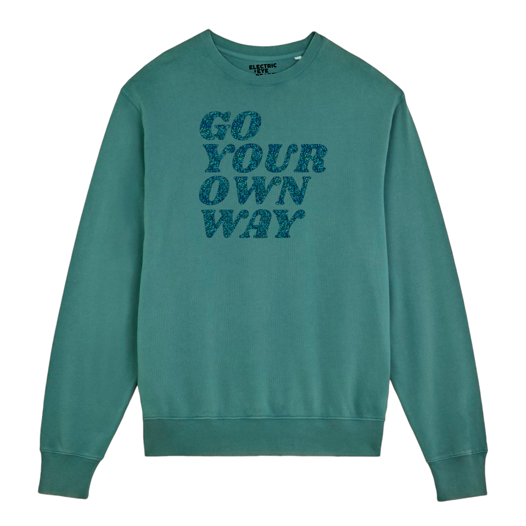 Limited Edition 'GO YOUR OWN WAY' glitter embroidered organic unisex vintage style 'matcher' sweatshirt - inspired by Fleetwood Mac / Stevie Nicks