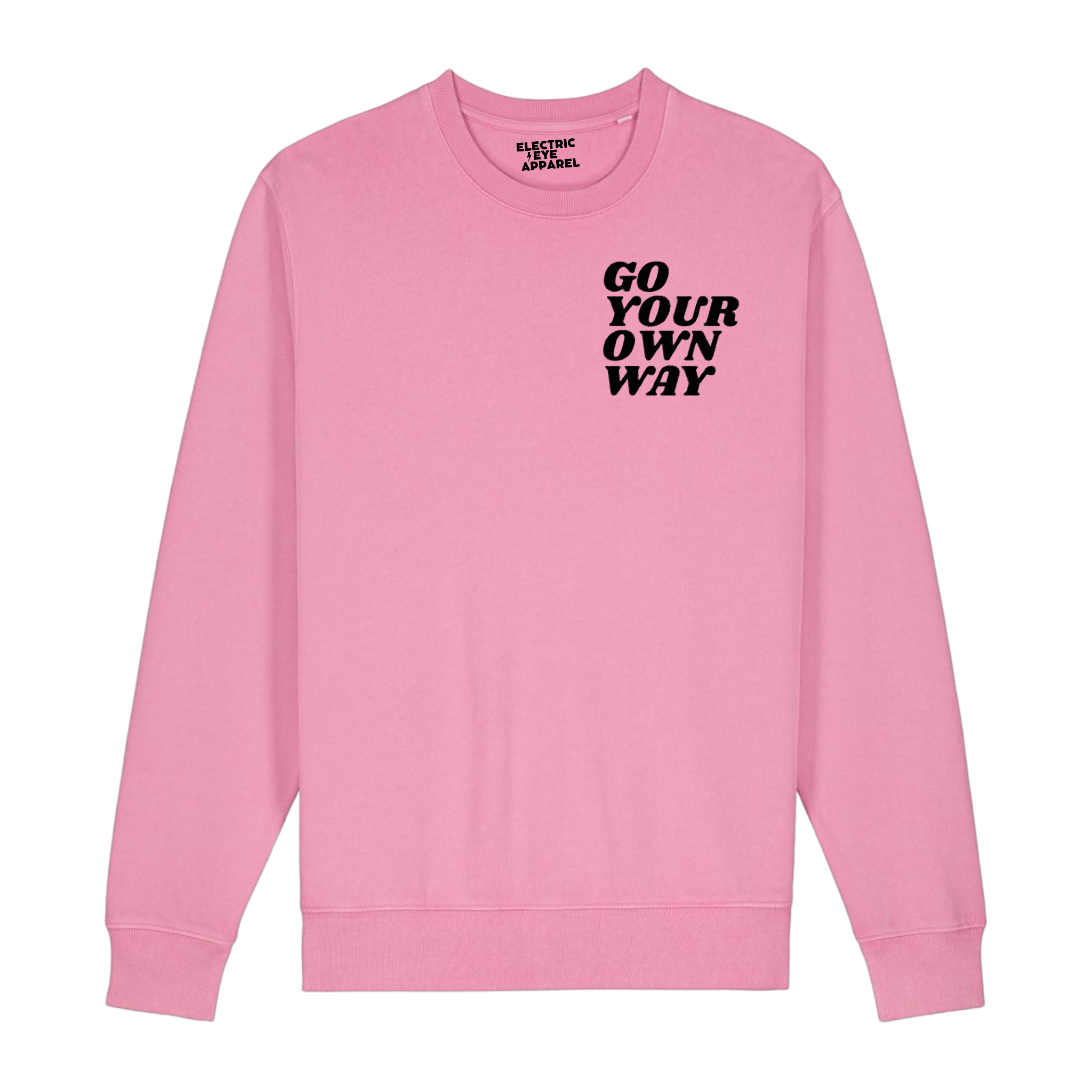 'GO YOUR OWN WAY' left chest embroidered organic unisex vintage style 'matcher' sweatshirt - inspired by Fleetwood Mac / Stevie Nicks