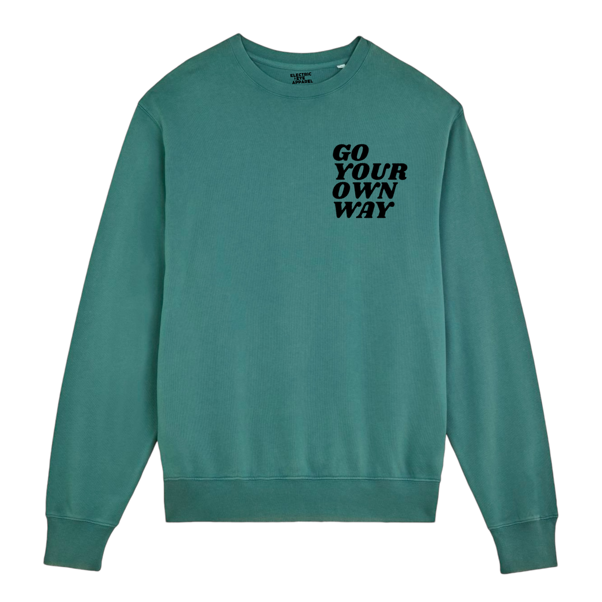 'GO YOUR OWN WAY' left chest embroidered organic unisex vintage style 'matcher' sweatshirt - inspired by Fleetwood Mac / Stevie Nicks