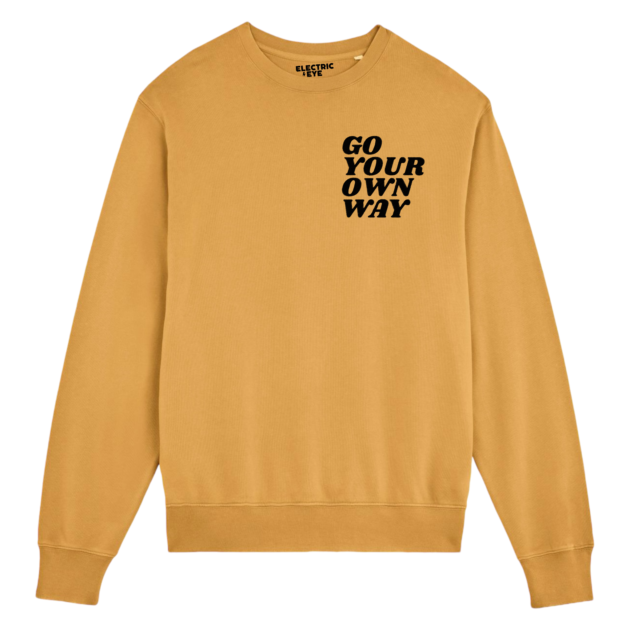 'GO YOUR OWN WAY' left chest embroidered organic unisex vintage style 'matcher' sweatshirt - inspired by Fleetwood Mac / Stevie Nicks