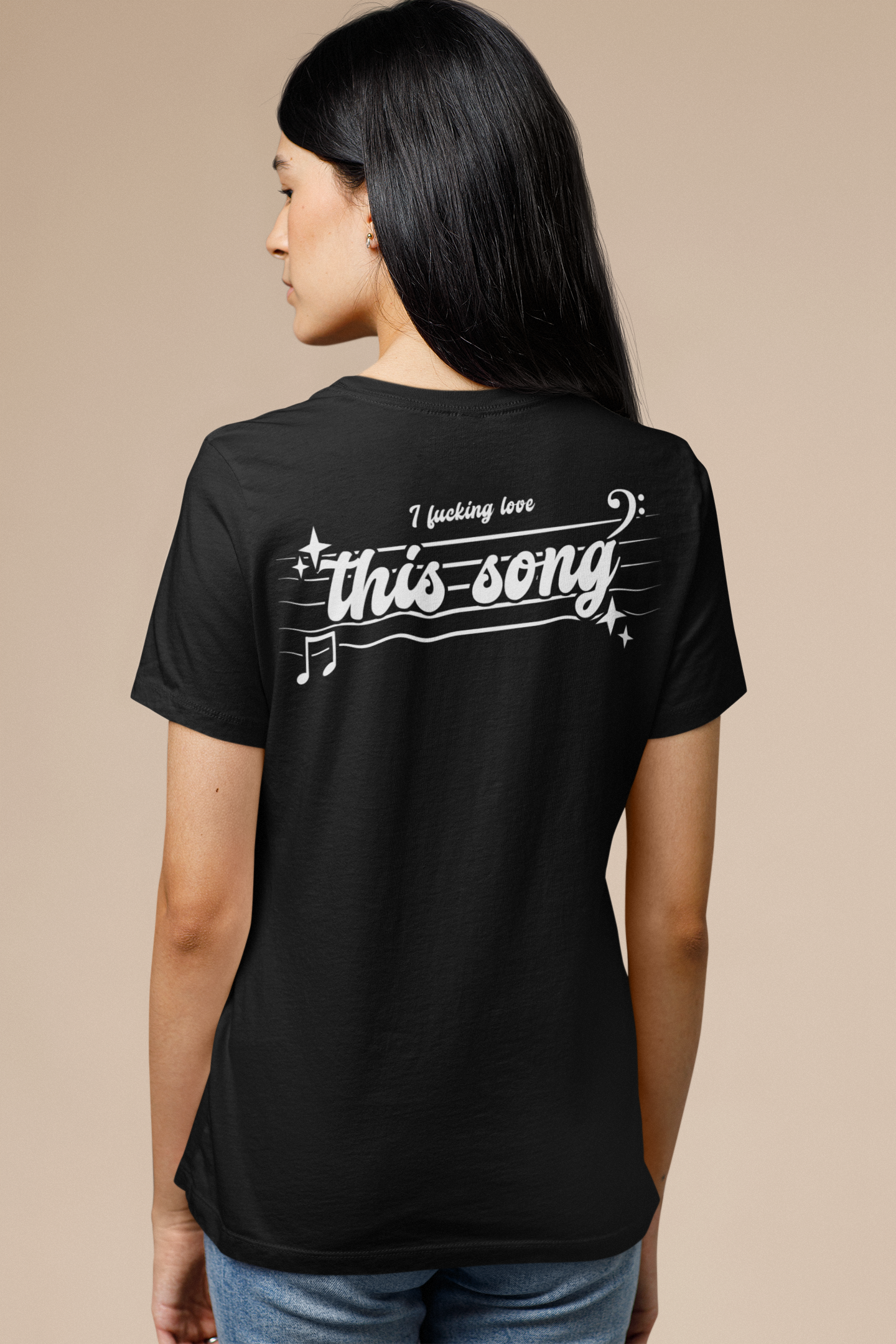 Me encanta esta canción - Camiseta de algodón orgánico unisex con estampado trasero