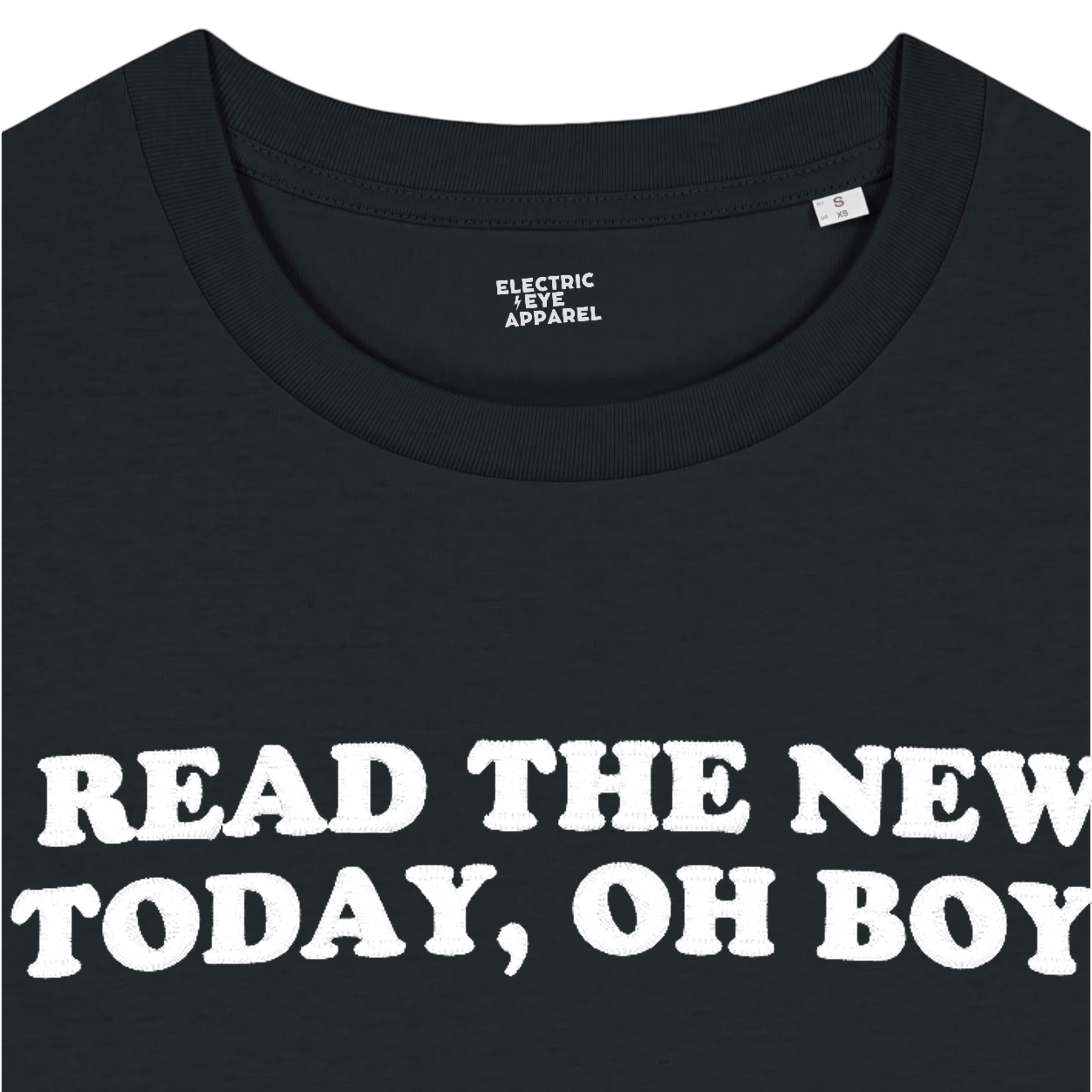 'I READ THE NEWS TODAY, OH BOY.' premium embroidered organic women's 'muser' t-shirt - inspired by The Beatles