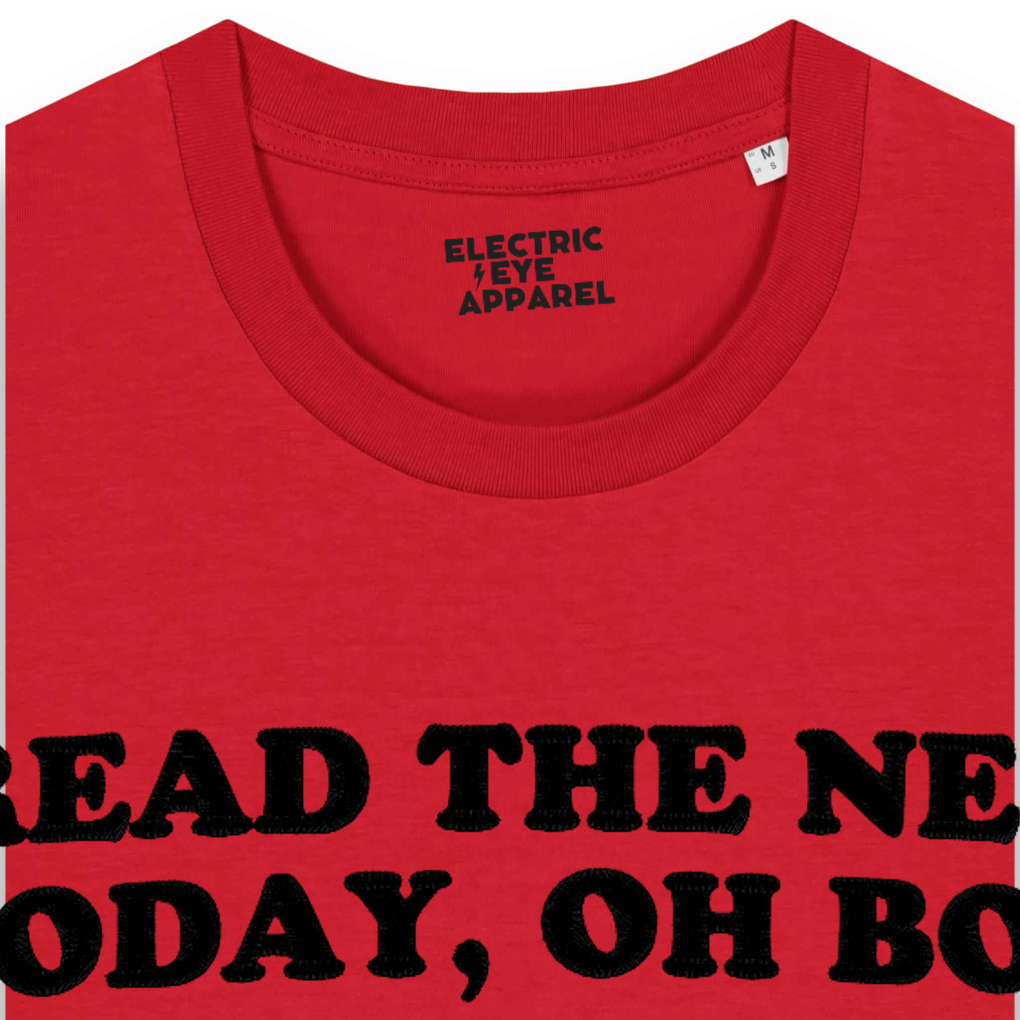 'I READ THE NEWS TODAY, OH BOY.' embroidered premium organic iconic men's t-shirt - inspired by The Beatles