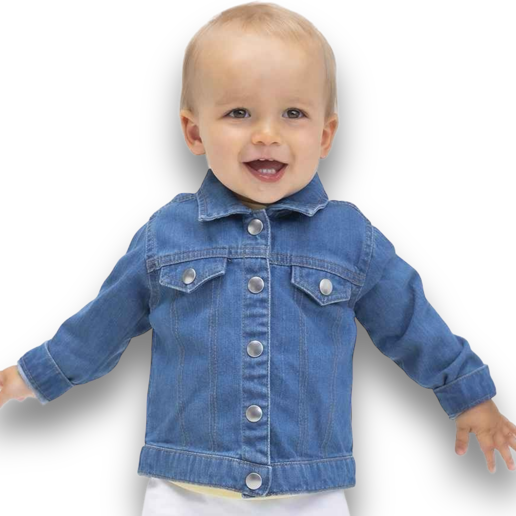 Personalised Lyric Embroidered Kids 100% organic cotton 'Baby Rocks' denim jacket - choose your own lyrics, font and thread colour