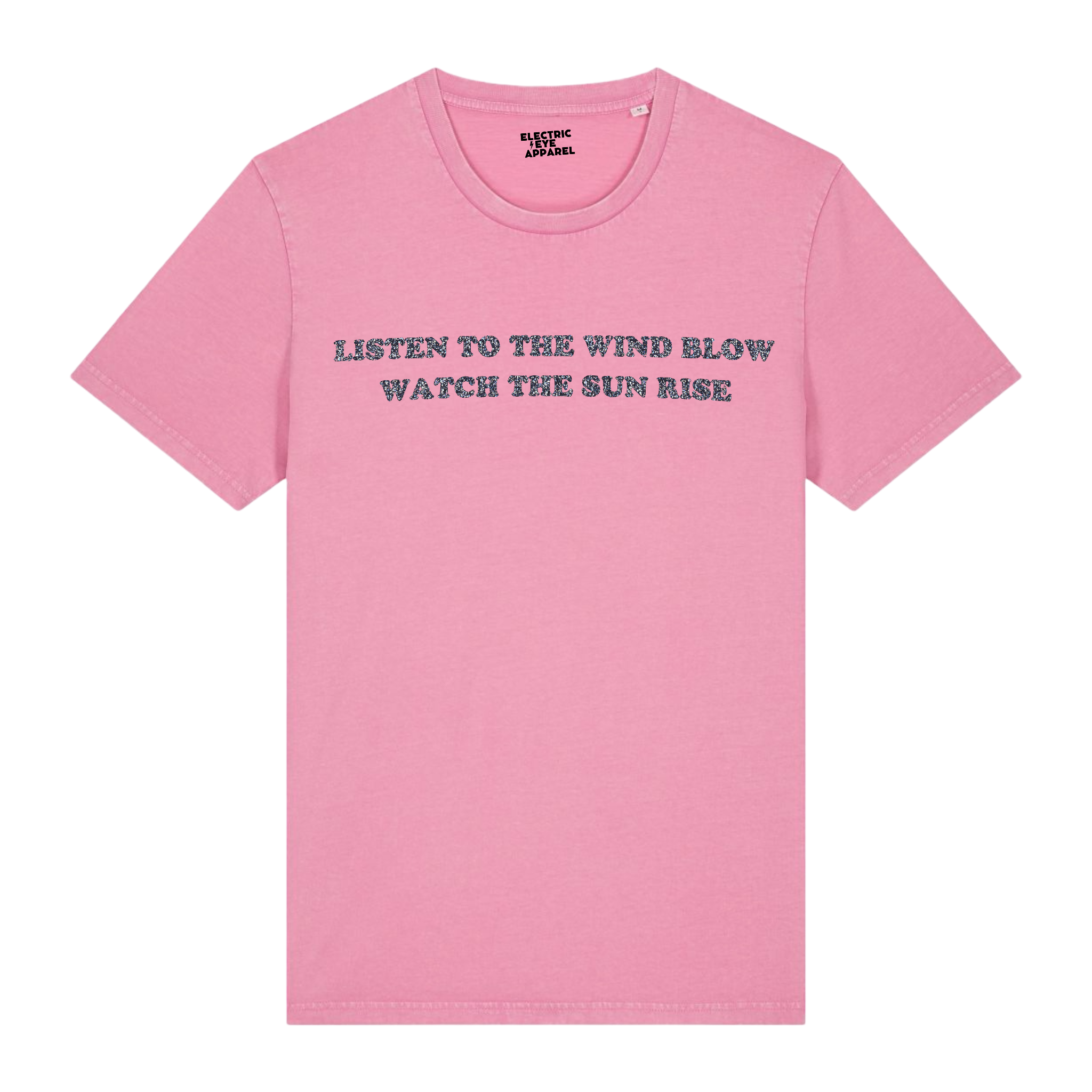 'LISTEN TO THE WIND BLOW WATCH THE SUN RISE' embroidered premium organic iconic unisex t-shirt - inspired by Fleetwood Mac