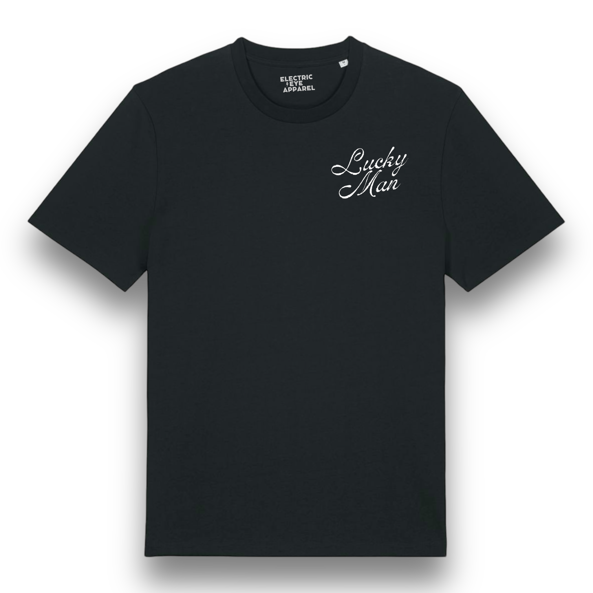 'Lucky Man' 90s style left chest embroidered premium organic iconic men's 'rocker' t-shirt - inspired by The Verve