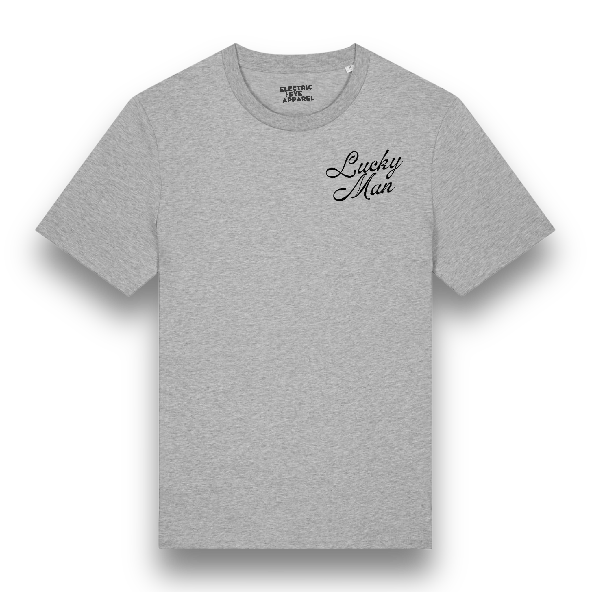 'Lucky Man' 90s style left chest embroidered premium organic iconic men's 'rocker' t-shirt - inspired by The Verve