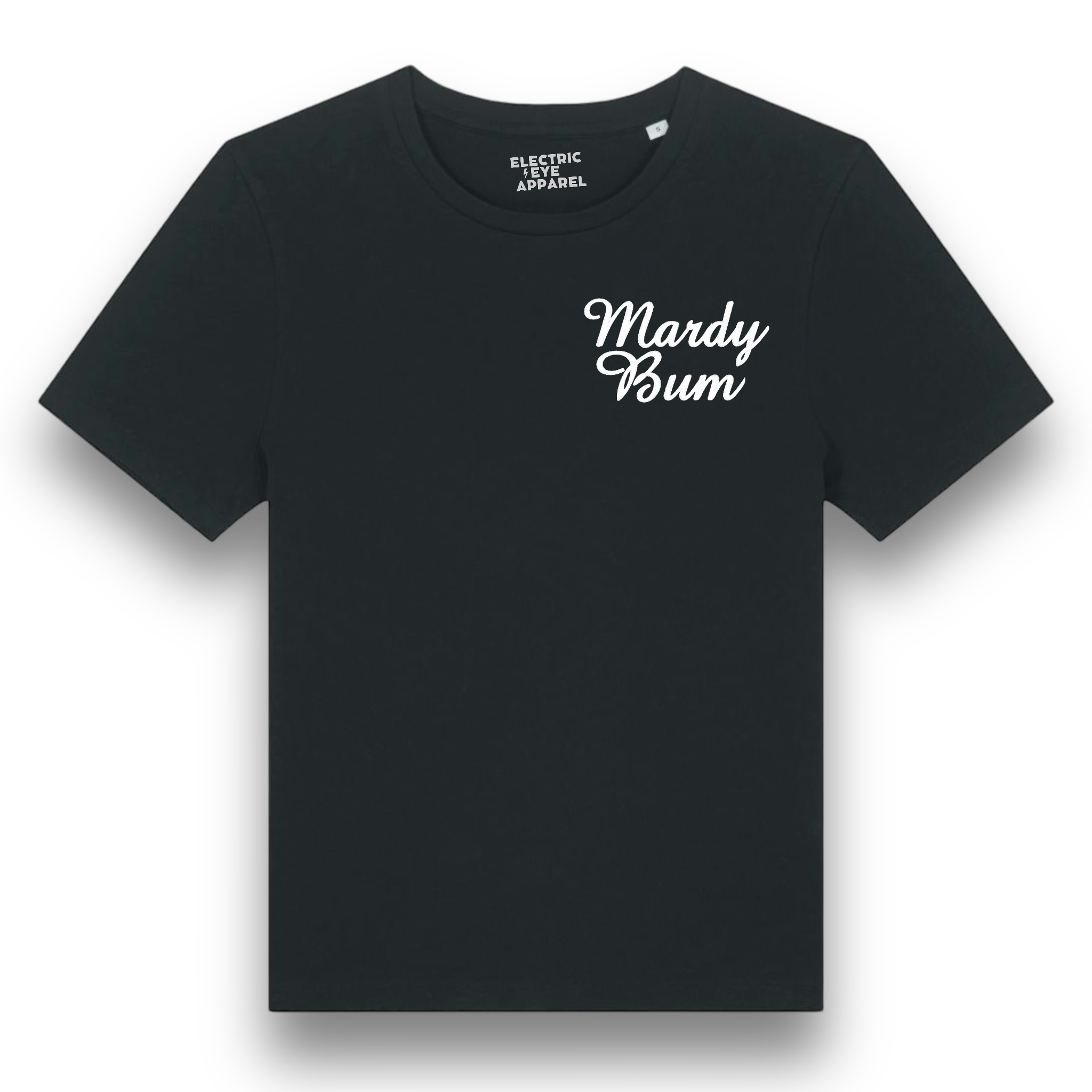 'MARDY BUM' left chest embroidered premium organic women's fitted 'ella' t-shirt - inspired by Arctic Monkeys