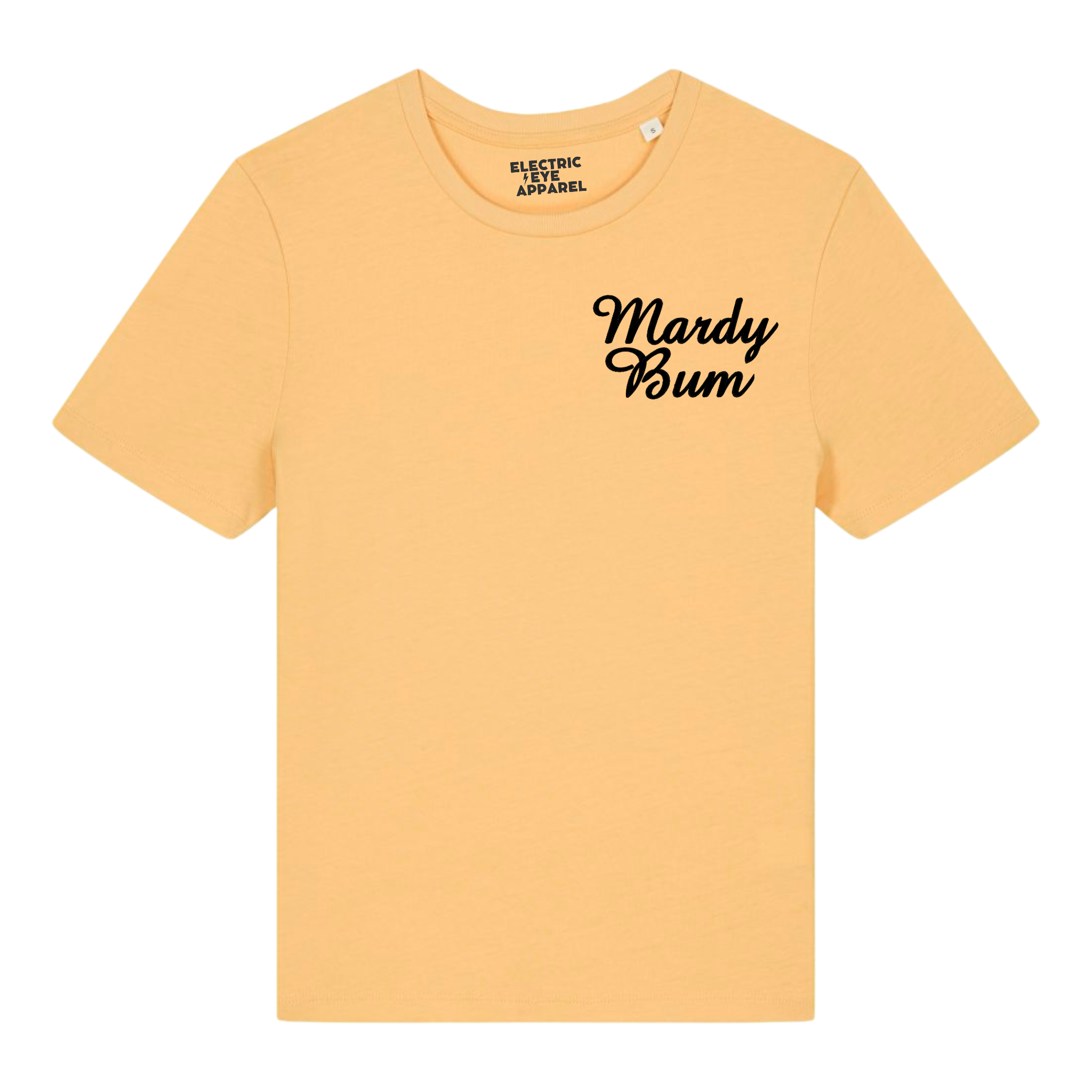 'MARDY BUM' left chest embroidered premium organic women's fitted 'ella' t-shirt - inspired by Arctic Monkeys