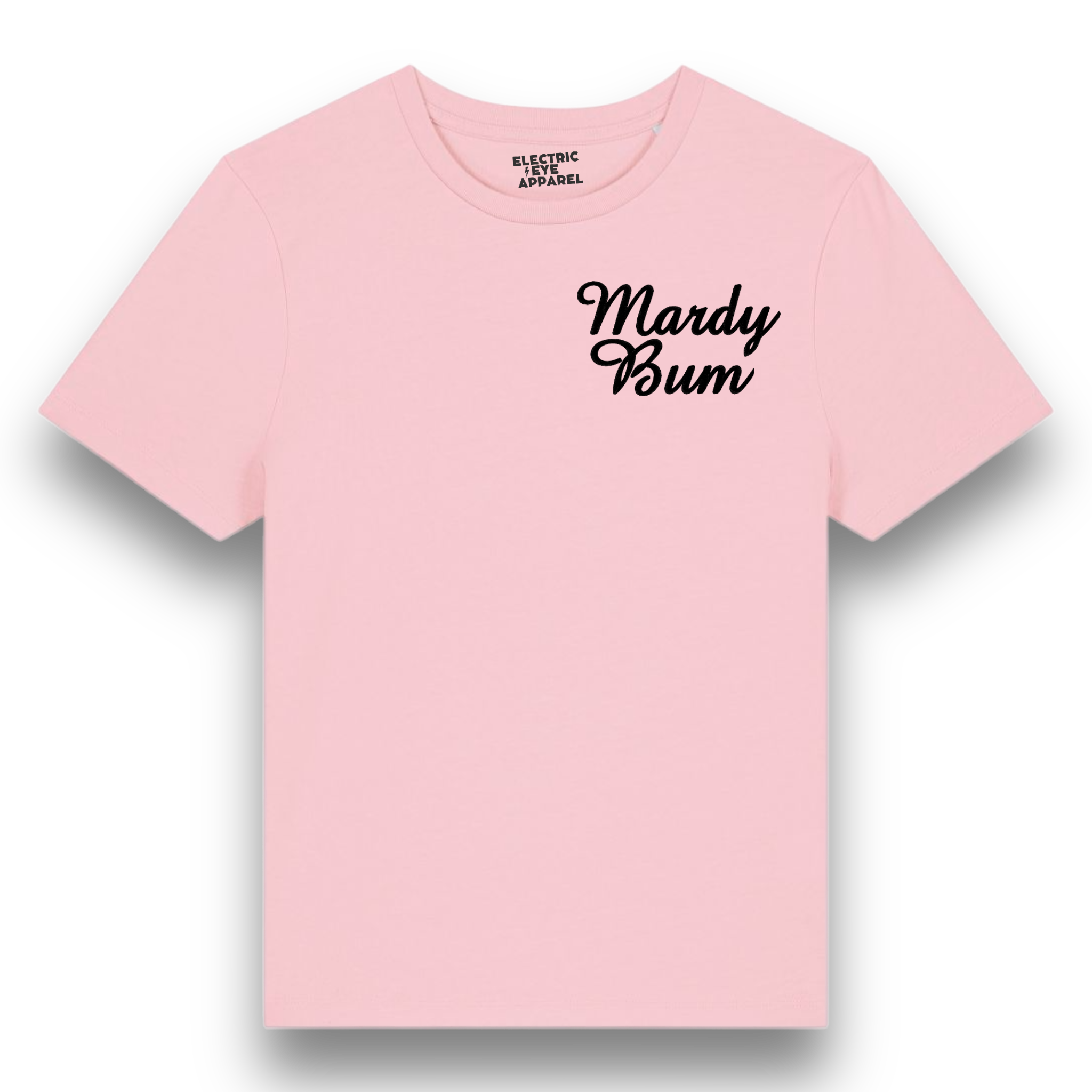 'MARDY BUM' left chest embroidered premium organic women's fitted 'ella' t-shirt - inspired by Arctic Monkeys