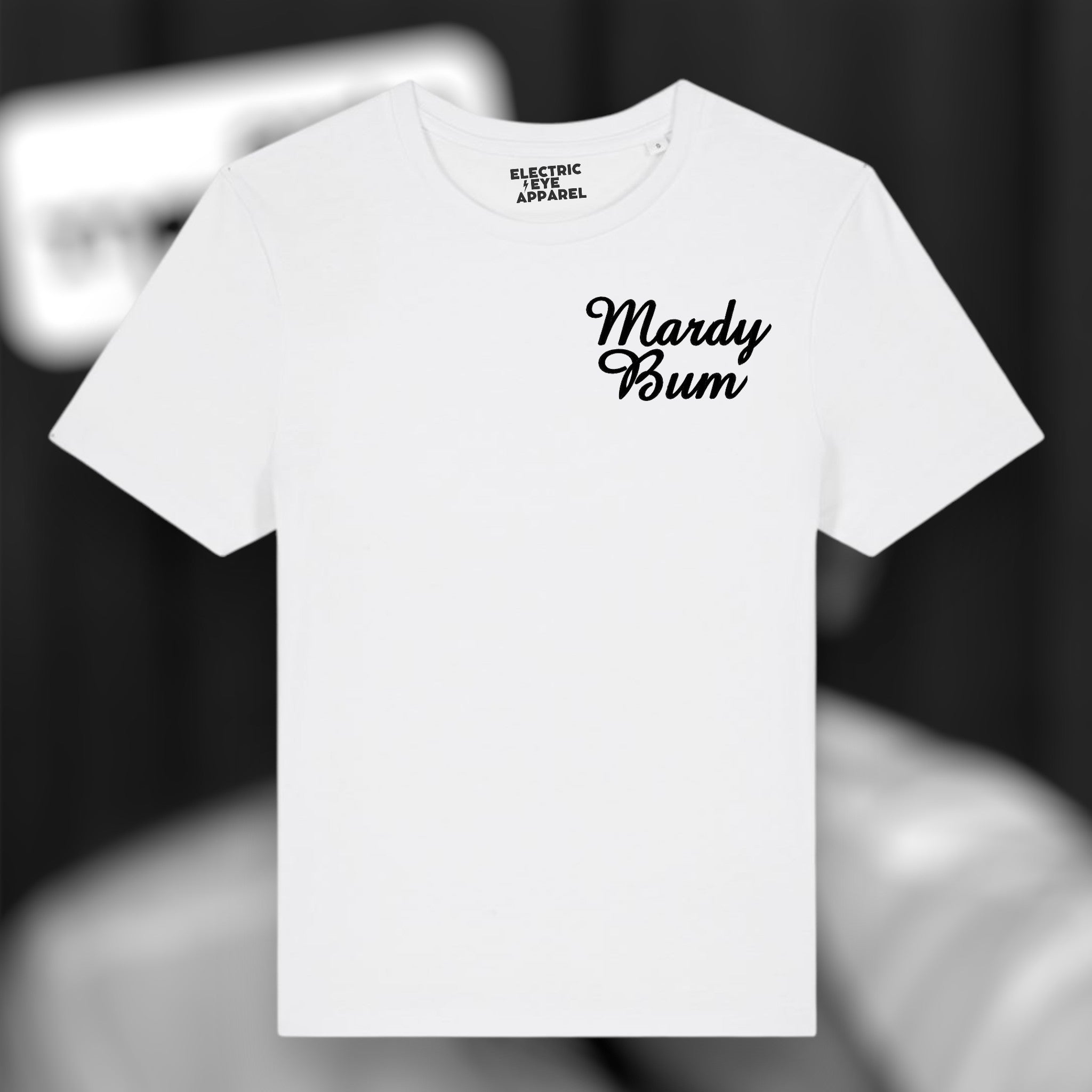 'MARDY BUM' left chest embroidered premium organic women's fitted 'ella' t-shirt - inspired by Arctic Monkeys