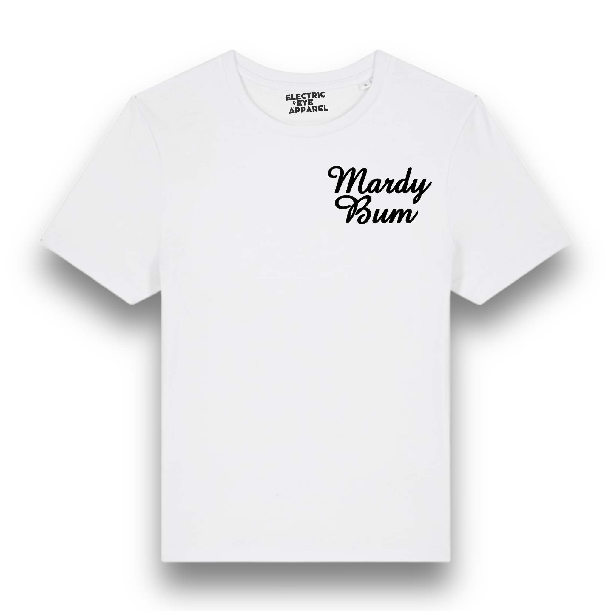 'MARDY BUM' left chest embroidered premium organic women's fitted 'ella' t-shirt - inspired by Arctic Monkeys