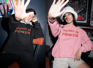 MUSIC IS POWER Embroidered Unisex eco sweatshirt