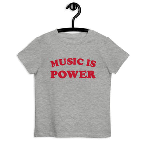 MUSIC IS POWER 印花有机棉儿童 T 恤