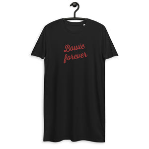 BOWIE FOREVER Embroidered Organic cotton t-shirt dress (red text)