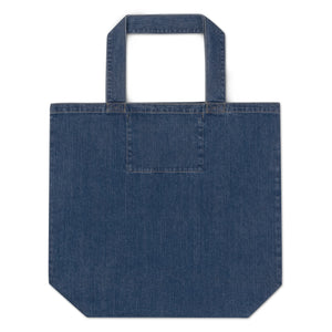 Bowie (famous doll font) Printed Organic denim tote bag