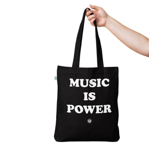 MUSIC IS POWER 印花有机时尚手提袋