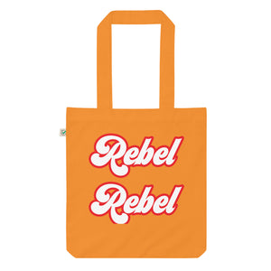 REBEL REBEL Printed Retro Style Organic Fashion Tote Bag